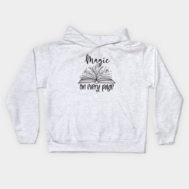 magic on every page Kids Hoodie by Mstudio